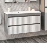 Тумба с раковиной Brevita Balaton 100 с 2 ящиками подвесная — 