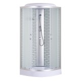 Душевая кабина Loranto SUNWAY 1000х1000х2150 поддон 13см, белый кирпичный узор, матовое стекло 4мм, профиль хром (CS661013FW100) — 