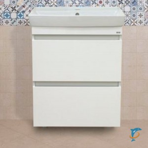 Тумба с раковиной Misty Енисей 60 с 2 ящиками, подвесная  (Э-Ени01060-012По2Я+БП-э000000983)
