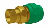 Полипропиленовое разъёмное соединение с наружной резьбой Baenninger 25мм х R 1/2'' PP-R  G8333g — Соединительный элемент с выходом с наружной резьбой(бронза), Baenninger, из полипропилена PP-R модель G8243g, PP-RCT модель G8243gB.