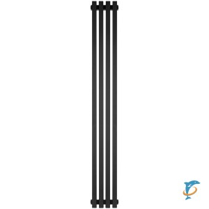 Стальной трубчатый радиатор STOUT TUBE QUADRO 4 секции боковое подключение QV40-1750-4 RAL1T103S9005 (черный матовый муар), STQV4017504RAL1T103S9005 (STQV4017504RAL1T103S9005)