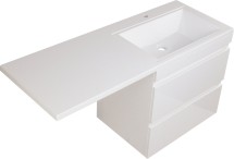 Тумба с раковиной El Fante Даллас 130 Люкс PLUS подвесная, белая, левая/правая — Тумба для комплекта El Fante подвесная Даллас 130 Люкс белая PLUS 