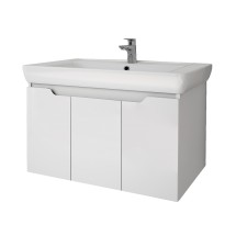 Тумба с раковиной Dreja Q (D) 80 подвесная, белый глянец — 