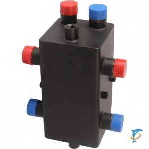 Стальной распределительный коллектор 2 отопительных контура с гидравлическим разделителем 1" ROMMER RDG-0018  (RDG-0018-004002)