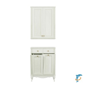 Комплект ValenHouse Лиора 65 слоновая кость комод и шкаф, фурнитура золото  (Л65_ККШСЗ)