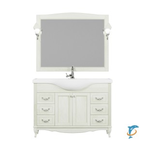 Комплект мебели ValenHouse Эллина 120 слоновая кость без пенала, фурнитура хром  (Е120_КТЗСХ)