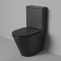 Унитаз напольный Grossman GR-4458BMSQ (640х360х835) безободковый, черный матовый с тонкой крышкой, микролифт, смыв торнадо &mdash; 