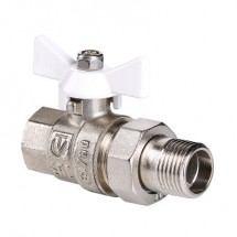 Кран американка VALTEC VT.227.NW 1/2 г/ш белая рукоятка — 