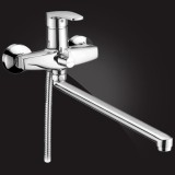 Смеситель Elghansa MONICA CHROME 5322319 с душевым комплектом, хром — Выбор практичного покупателя. Встроенный керамический переключатель на душевую лейку. Длина излива 37 см.