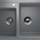 Двухсекционная мойка с отверстием под смеситель ULGRAN U-200 темно-серый  (U-200-309)