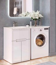 Тумба с раковиной Taliente Olejio 60 под стиральную машину левая — 
