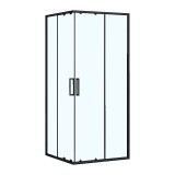 Душевое ограждение Loranto NEO 90x90x190 прозрачное закаленное стекло 5 мм, профиль черный, без поддона (CS-21809B) — 