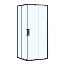 Душевое ограждение Loranto NEO 90x90x190 прозрачное закаленное стекло 5 мм, профиль черный, без поддона (CS-21809B) — 