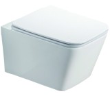 Унитаз подвесной Azario NOVA 530х350х360 безободковый, с ультра тонким сиденьем микролифт, белый (AZ-2216) — 