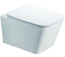 Унитаз подвесной Azario NOVA 530х350х360 безободковый, с ультра тонким сиденьем микролифт, белый (AZ-2216) — 