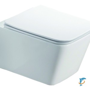 Унитаз подвесной Azario NOVA 530х350х360 безободковый, с ультра тонким сиденьем микролифт, белый (AZ-2216)  (AZ-2216)