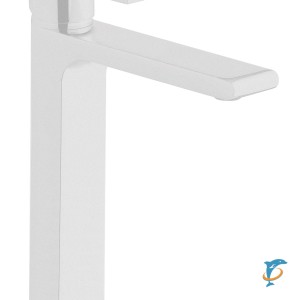 Смеситель для раковины - чаши Azario DELANO высокий, белый (AZ-158445526) (AZ-158445526)