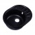 Мойка Rossinka RS58-45RW-Black для кухни из исскуственного камня круглая, с крылом, реверсивная, с сифоном