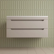 Тумба для комплекта подвесная Style Line Остин 100, крем эмаль PLUS — Зеркальный шкаф Style Line Ассоль 60 Люкс аквамарин ЛС-00000319