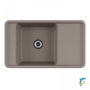 Мойка для кухни из литого мрамора Aquaton Беллис 87 серый  шёлк 1A724832BS250  (1A724832BS250)