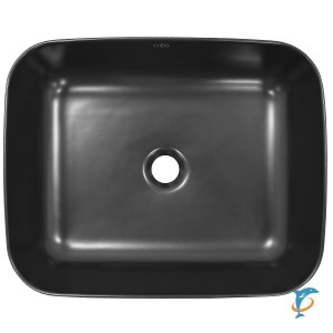 Раковина-чаша Creo Ceramique 500х400х140 накладная, прямоугольная, керамика, черный матовый (PU4200MBK) (PU4200MBK)