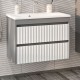 Тумба с раковиной Brevita Balaton 75 с 2 ящиками подвесная  (BAL-06075-01-012Я+Misty_5002750)