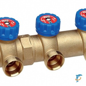 Коллектор регулирующий проходной MULTI FAR из DZR-латуни вр/нр с отводами нр М33х1,5 FK3827C11407 (FK 3827 C11407)