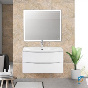 Тумба с раковиной подвесная с двумя выкатными ящиками ACQUA-1000-2C-SO-BL (ACQUA-1000-2C-SO-BL + BB1000/455-LV-MR-ALR)