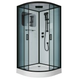 Душевая кабина NG-6901-01 BLACK (900х900х2100) низкий поддон (16 см), стекло тонированное — 