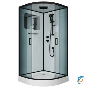Душевая кабина NG-6901-01 BLACK (900х900х2100) низкий поддон (16 см), стекло тонированное  (69010134BLACK)