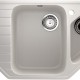 Угловая двухсекционная мойка с отверстием под смеситель ULGRAN U-409 белый  (U-409-331)