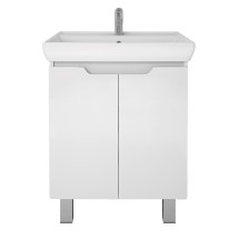 Тумба с раковиной Dreja Q PLUS (D) 60 подвесная/напольная, белый глянец — 