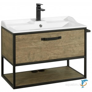 Тумба с раковиной Aquaton Лофт Фабрик 80 дуб кантри с раковиной Фабиа 80 (1A242401LTDY0 + Aquaton_1A708031FB010)