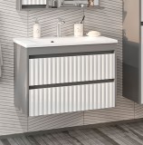 Тумба с раковиной Brevita Balaton 80 с 2 ящиками подвесная — 