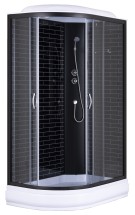 Душевая кабина Loranto 120х80х215 поддон 20 см, черный кирпичный узор, серое стекло 4 мм, профиль черный (CS-66120-20R GB 120) — 