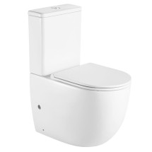 Унитаз-компакт Azario Mitta 620х340х810 напольный, безободковый, в комплекте с сиденьем микролифт (AZ-2128) — 