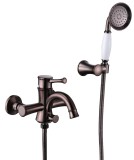 Смеситель Lemark Peretto LM6302RB для ванны с фиксированным изливом, черный кофе — 