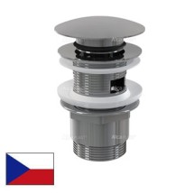 Донный клапан автомат 1 1/4 Alca Plast А390 — Водослив для умывальника click/clack 5/4", цельнометаллический с большой заглушкой