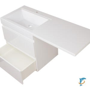 Тумба с раковиной El Fante Даллас 150 Люкс PLUS подвесная 2 ящика белая  (СС-00002304+СС-00002300)