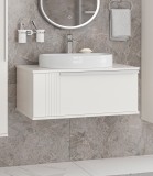 Тумба с раковиной Brevita Savoy 80 подвесная 1 ящик, белая — 