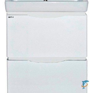 Тумба с раковиной Misty Венера 60 с 2-мя ящиками белая  (П-Внр01060-012Я+Misty_1.WH30.2.082)