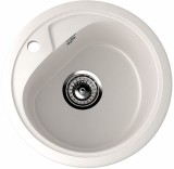 Круглая мойка с отверстием под смеситель ULGRAN U-500 белый — 