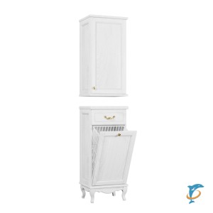 Комплект ValenHouse Лиора 40 белый комод и шкаф, фурнитура золото (Л40_ККШБЗ)