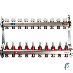 Коллектор STOUT из нержавеющей стали с расходомерами 10 выходов  (SMS 0917 000010)
