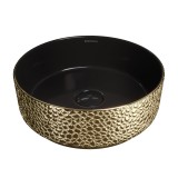 Раковина Grossman GR-5010GBL (355х355х115) ЗОЛОТО, ЧЕРНАЯ внутри — 