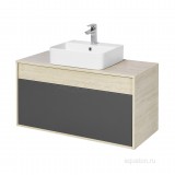 Тумба под раковину Aquaton Лофт Урбан 100 серый графит, дуб орегон 1A247701LQX60 — 