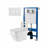 Инсталляция Point Элемент PN45120 + Клавиша Ника белая PN44081W + Унитаз Аврора PN41101 — 