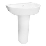 Раковина с пьедесталом Creo Ceramique RENNES 600х455х855 керамика, белый глянцевый (RE3000+RE3010) &mdash; 