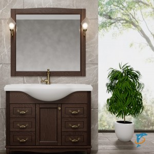 Тумба с раковиной ValenHouse Эллина 105/2 кальяри, фурнитура бронза  (E2105_ТКБ+Классик 1050)