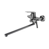 Смеситель для ванны HAIBA HB22816-3 длинный излив, латунь, оружейная сталь — 